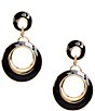 Dillard's Enamel Double Open Round Drop Earrings - Image 1