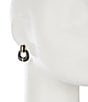 Dillard's Epoxy Doorknocker Orbital Drop Earrings, Color:Black/Gold - Image 2