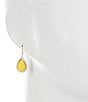 Color:Gold/Yellow - Image 2 - Faceted Yellow Epoxy Cab Teardrop Drop Earrings