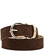 Dillard's Faux Suede Feathered Edge Stitch Belt - Image 1
