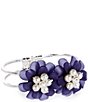 Dillard's Frosty Blue Flowers Statement Cuff Bracelet, Color:Blue/Silver - Image 1