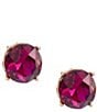 Dillard's Fuchsia Faceted Round Stone Drop Earrings, Color:Gold/Fuchsia - Image 1