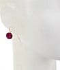 Dillard's Fuchsia Faceted Round Stone Drop Earrings, Color:Gold/Fuchsia - Image 2