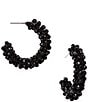 Dillard's Glass Beaded Small Wire Hoop Earrings - Image 1