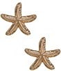 Dillard's Golden Starfish Stud Earrings - Image 1