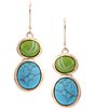 Dillard's Green & Turquoise Double Oval Drop Earrings - Image 1