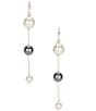 Color:Bali/Gold - Image 1 - Illusion Pearl Drop Earrings