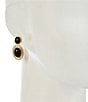 Dillard's Jet Cab Rope Textured Metal Oval Drop Earrings, Color:Gold/Jet - Image 2