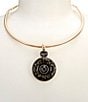 Dillard's Jet Gold Flake Round Pendant Collar Necklace - Image 1