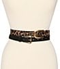 Dillard's Leopard Elongated Buckle & Saffiano Buckle 2 For 1 Belt Set - Image 1
