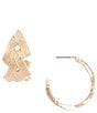 Dillard's Line Textured V Link Hoop Earrings - Image 1