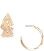 Dillard's Line Textured V Link Hoop Earrings - Image 1