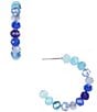 Color:Blue Multi - Image 1 - Marina Blue Multi Bead Hoop Earrings