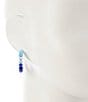 Color:Blue Multi - Image 2 - Marina Blue Multi Bead Hoop Earrings