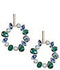 Dillard's Multi Blue & Emerald Stone Organic Open Metal Orbital Drop Earrings, Color:Gold/Multi - Image 1