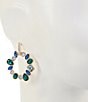 Dillard's Multi Blue & Emerald Stone Organic Open Metal Orbital Drop Earrings, Color:Gold/Multi - Image 2