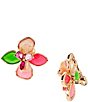 Dillard's Multi Bright Color Stone Flower Clip Drop Earrings - Image 1