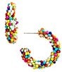 Dillard's Multi Color Seed Beaded Hoop Earrings - Image 1