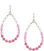 Color:Gold/Pink - Image 1 - Multi Pink Bead Teardrop Drop Earrings