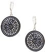 Dillard's Navy Floral Mandala Round Drop Earrings - Image 1