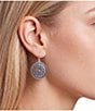 Dillard's Navy Floral Mandala Round Drop Earrings - Image 2