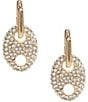 Dillard's Pave Mariner Link Drop Earrings, Color:Crystal/Gold - Image 1