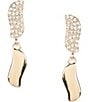 Dillard's Pave Waves Linear Earrings, Color:Crystal/Gold - Image 1