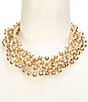 Dillard's Pearl & Bead Twisted Five Row Statement Necklace, Color:Gold/Pearl - Image 1