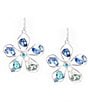 Dillard's Pearl & Multi Blue Stone Flower Drop Earrings - Image 1
