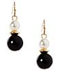 Dillard's Pearl and Bead Drop Earrings, Color:Jet/Pearl - Image 1