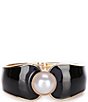 Dillard's Pearl Cab Jet Enamel Hinge Bangle Bracelet - Image 1