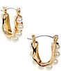 Dillard's Pearl Studded Hoop Earrings - Image 1