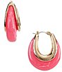 Dillard's Pink Resin Bead Hoop Earrings - Image 1