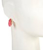 Dillard's Pink Resin Bead Hoop Earrings - Image 2