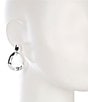 Dillard's Polished Metal Doorknocker Sculpted Orbital Drop Clip-On Earrings, Color:Silver - Image 2