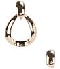 Dillard's Polished Metal Doorknocker Sculpted Orbital Drop Clip-On Earrings, Color:Gold - Image 1