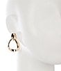 Dillard's Polished Metal Doorknocker Sculpted Orbital Drop Clip-On Earrings, Color:Gold - Image 2