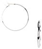 Dillard's Polished Wire Hoop Earrings, Color:Silver - Image 1