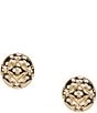 Color:Gold - Image 1 - Quilted Pattern Clip Earrings