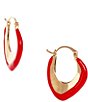 Dillard's Red Enamel Abstract Hoop Earrings - Image 1