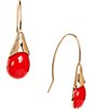 Dillard's Red Resin Teardrop Drop Earrings - Image 1