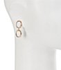 Dillard's Resin Cab Double Oval Metal Drop Earrings - Image 2