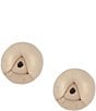 Color:Gold - Image 1 - Small Metal Ball Stud Clip Earrings