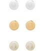 Color:Gold/Silver/Pearl - Image 1 - Tailored Ball Stud Sensitive Earring Set