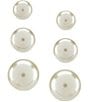 Color:Gold/Pearl - Image 1 - Tailored Faux-Pearl Stud Trio Sensitive Earring Set