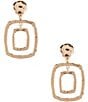 Color:Gold - Image 1 - Tailored Flat Square Clip-On Drop Earrings