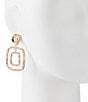 Color:Gold - Image 2 - Tailored Flat Square Clip-On Drop Earrings