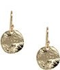 Color:Goldtone - Image 1 - Tailored Small Textured Disc Sensitive Drop Earrings