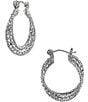 Color:Silver - Image 1 - Tailored Small Twist Hoop Sensitive Earrings