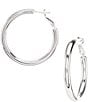 Color:Silver - Image 1 - Tailored Thick Wire Hoop Sensitive Earrings